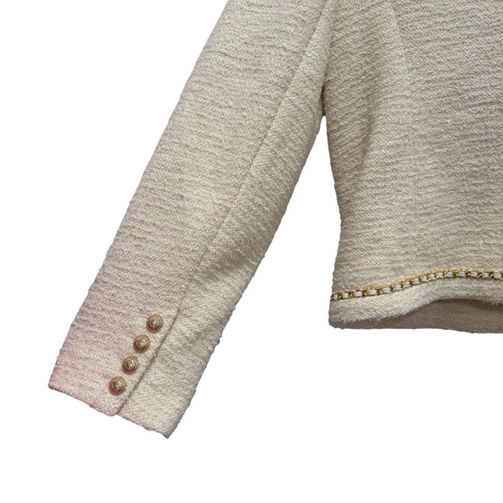 NWT Generation Love New York Velma Tweed Jacket Preppy Cream Gold Sz XL - Picture 10 of 16